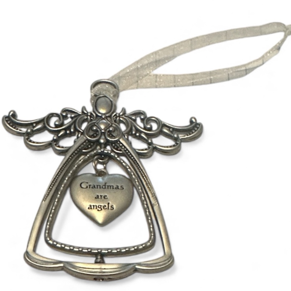 Grandmas Are Angels Silver Angel Ornament